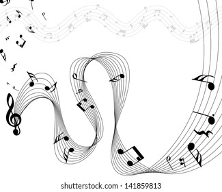 Musical note staff. EPS 10 vector illustration without transparency.