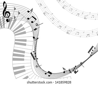 Musical note staff. EPS 10 vector illustration without transparency.