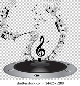 Personal de notas musicales. Ilustración vectorial EPS 10 sin transparencia.