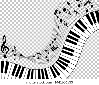 Musical note staff. Vector illustration without transparency effect.