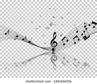 Musikalisches Notenpersonal. Vektorgrafik ohne Transparenzeffekt.