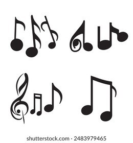 Musical Note  Stoke art vector illustration.