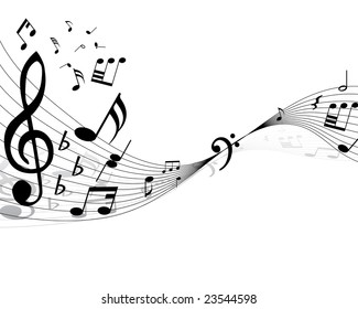 Musical note stuff  vector backgrounds with notes and lines