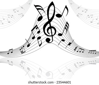 Musical note stuff  vector backgrounds with notes and lines