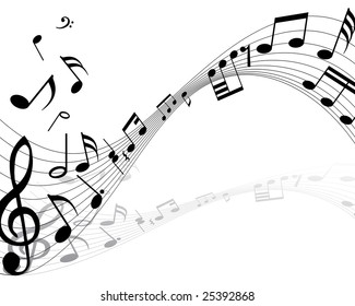 Musical note stuff  vector backgrounds with notes and lines - Shutterstock ID 25392868
