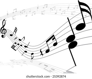 Musical note stuff  vector backgrounds with notes and lines