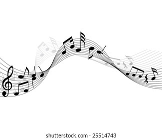 Musical note stuff  vector backgrounds with notes and lines