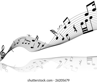 Musical note stuff  vector backgrounds with notes and lines - Shutterstock ID 26205679