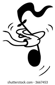 musical note with sunglasses playing saxophone (vector illustration)