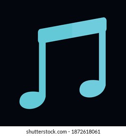 Symbol für musikalische Note. Blaue Notengrafik, Vektorgrafik
