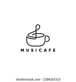 Musical Note Symbol Cafe creative  Logo