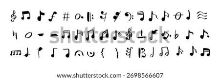 musical note symbol icon shape octave keys vector isolated
