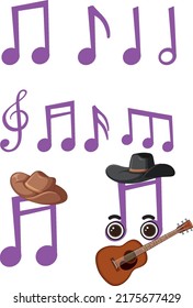 Símbolo de nota musical ilustración aislada