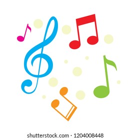 Musical note symbol - melody abstract sign  - music icon. Vector.