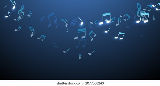 Musical note symbols vector backdrop. Sound composition signs swirling. Radio music wallpaper. Retro note symbols signs with pause. Party flyer backdrop.