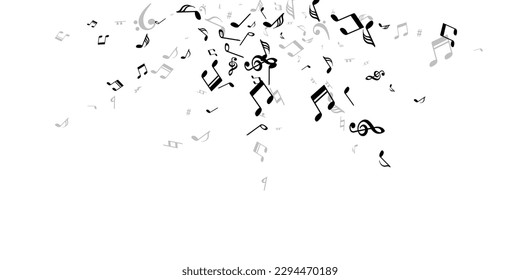 Musical note symbols vector design. Melody notation signs placer. Classic music concept. Grunge note symbols signs with pause. Album cover graphic design.