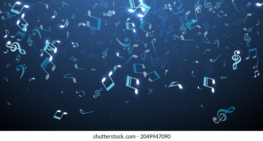 Musical note symbols vector illustration. Audio recording elements burst. Disco music illustration. Creative note symbols signs with sharp. Birthday card graphic design.