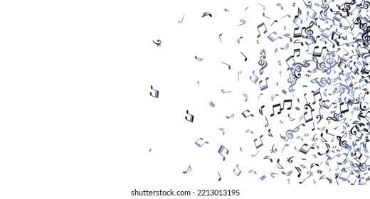 Ilustración vectorial de símbolos de notas musicales. Señales de composición sonora girando. Concepto musical de fiesta. Símbolos de nota creativa con elementos afilados. Diseño gráfico de póster de conciertos.