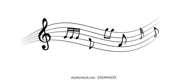 Musical note. treble clef illustration