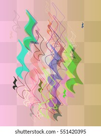 musical note vector background into creative line, trendy communication above shape