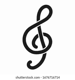 musical note vector design. digital hand drawn style. gain texture