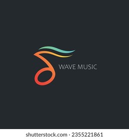musical note vector design logo for digital music app 