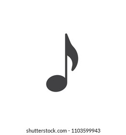 Musical note vector icon. filled flat sign for mobile concept and web design. Melody simple solid icon. Symbol, logo illustration. Pixel perfect vector graphics