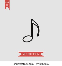 Musical note vector icon, illustration symbol