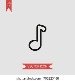 Musical note vector icon illustration symbol