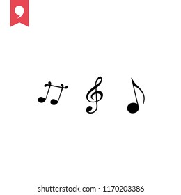 Musical note vector icon, music symbol