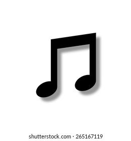 Musical note  - vector icon with shadow