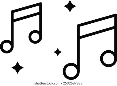 Detailliertes Symbol für die Vektorgrafik von Musiknoten
