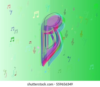 musical note vector pattern