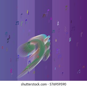 musical note vector template
