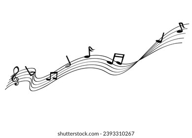 musical note waving line, partitur
