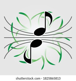 Musical Notes with abstract background. Music entertaiment background