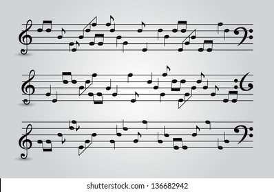 musical notes abstract background. Vector Illustration
