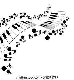 Musical notes background. EPS 10 vector, grouped for easy editing. No open shapes or paths.