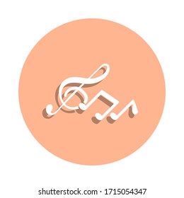 Musical notes badge icon. Simple glyph, flat vector of music icons for ui and ux, website or mobile application