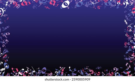 Musical Notes Border – Decorative Vector Frame for Banners, Greeting Cards, and Sheet Music Designs
