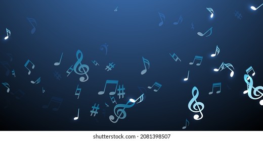 Musical notes cartoon vector illustration. Sound composition signs burst. Jazz music pattern. Modern notes cartoon silhouettes with pause. Party flyer backdrop.