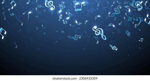 Musical notes cartoon vector illustration. Song notation signs burst. Nightclub music pattern. Creative notes cartoon signs with treble clef. Banner background.