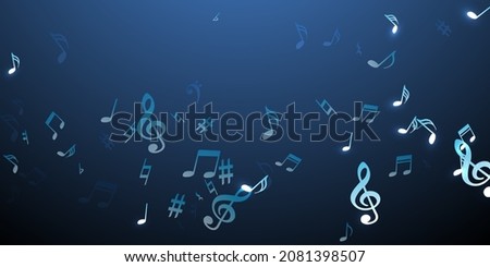 Musical notes cartoon vector illustration. Sound composition signs burst. Jazz music pattern. Modern notes cartoon silhouettes with pause. Party flyer backdrop.