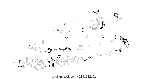 Musical notes cartoon vector pattern. Melody recording elements explosion. Digital music wallpaper. Vintage notes cartoon signs with treble clef. Birthday card graphic design.