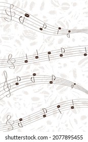 musical notes from coffee beans on the stave. fantasy coffee melody. music background