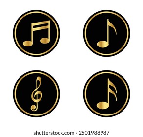 Musical notes collection in flat design