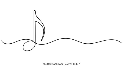 Musical Notes continuous line drawing with color shapes, Musical Note Continuous Line Illustration, Musical Note Continuous one Line drawing Icon.
