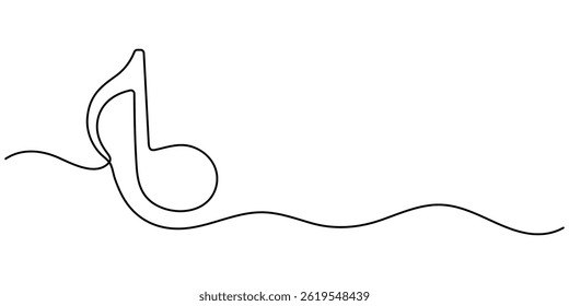 Musical Notes continuous line drawing with color shapes, Musical Note Continuous Line Illustration, Musical Note Continuous one Line drawing Icon.