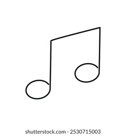 Musical notes continuous line. Vector drawing.