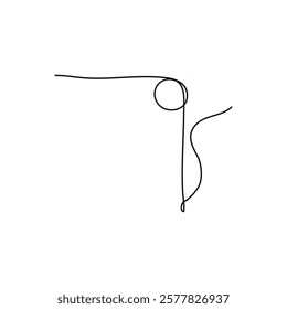 Musical notes continuous line. Vector drawing.
